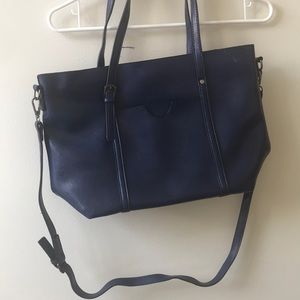 Blue faux leather bag